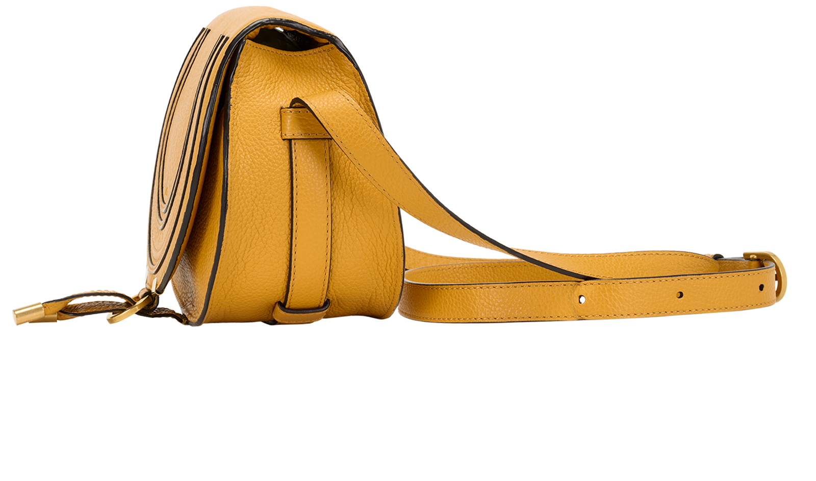 Small Marcie Crossbody, &pound;495, Handbags, Yellow, Leather, Bottom view